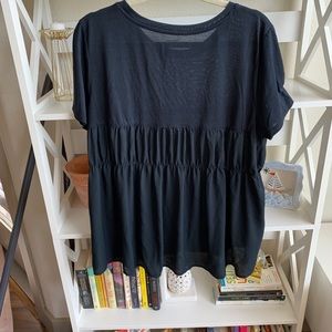 Cute black top with chiffon back